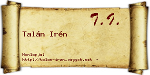 Talán Irén névjegykártya